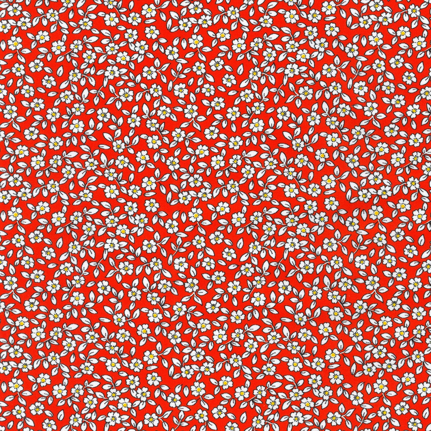 Fabric, 1930's Basics FLOWERS RED (by the yard)