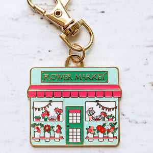 Keyring & Keychain Enamel Charm, FLOWERMARKET by Flamingo Toes