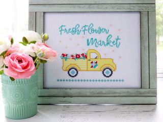 Load image into Gallery viewer, vintage truck cross stitch pattern