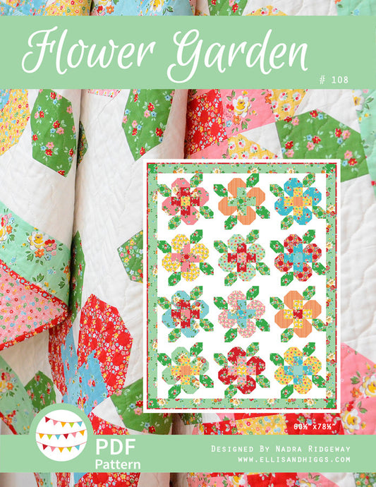 Pattern, Flower Garden Quilt by Ellis & Higgs (digital download)