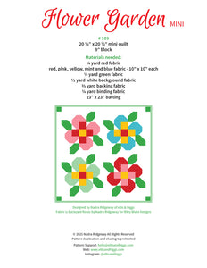 Pattern, Flower Garden MINI Quilt by Ellis & Higgs (digital download)