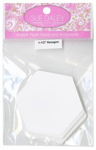 Sue Daley 1 1/2" Hexagon Papers For Paper Piecing - 100 Count