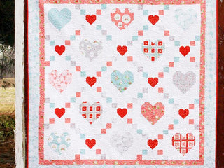 Load image into Gallery viewer, PATTERN, HEARTS AND KISSES Quilt by Beverly McCullough of Flamingo Toes Designs