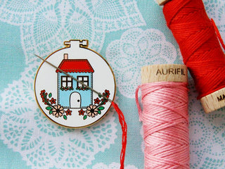 Load image into Gallery viewer, Needle Minder, HOME EMBROIDERY HOOP by Flamingo Toes