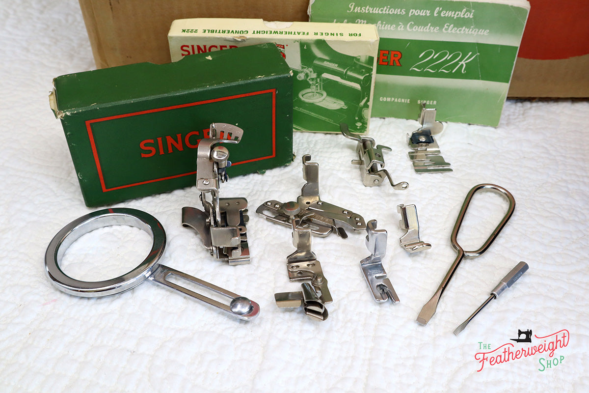 Singer Featherweight 222K Sewing Machine EK6285** ORIGINAL CARDBOARD BOX Included