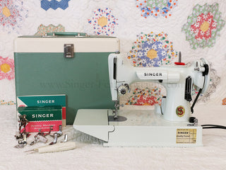 Load image into Gallery viewer, Singer Featherweight 221 Sewing Machine, WHITE FA205***