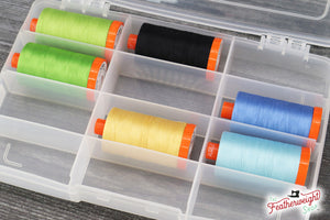 Aurifil Storage Case with 1 Spool White Thread – Bound in Stitches