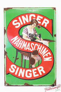 Enamel Singer Sign, German 16x24" (Vintage Original) - RARE