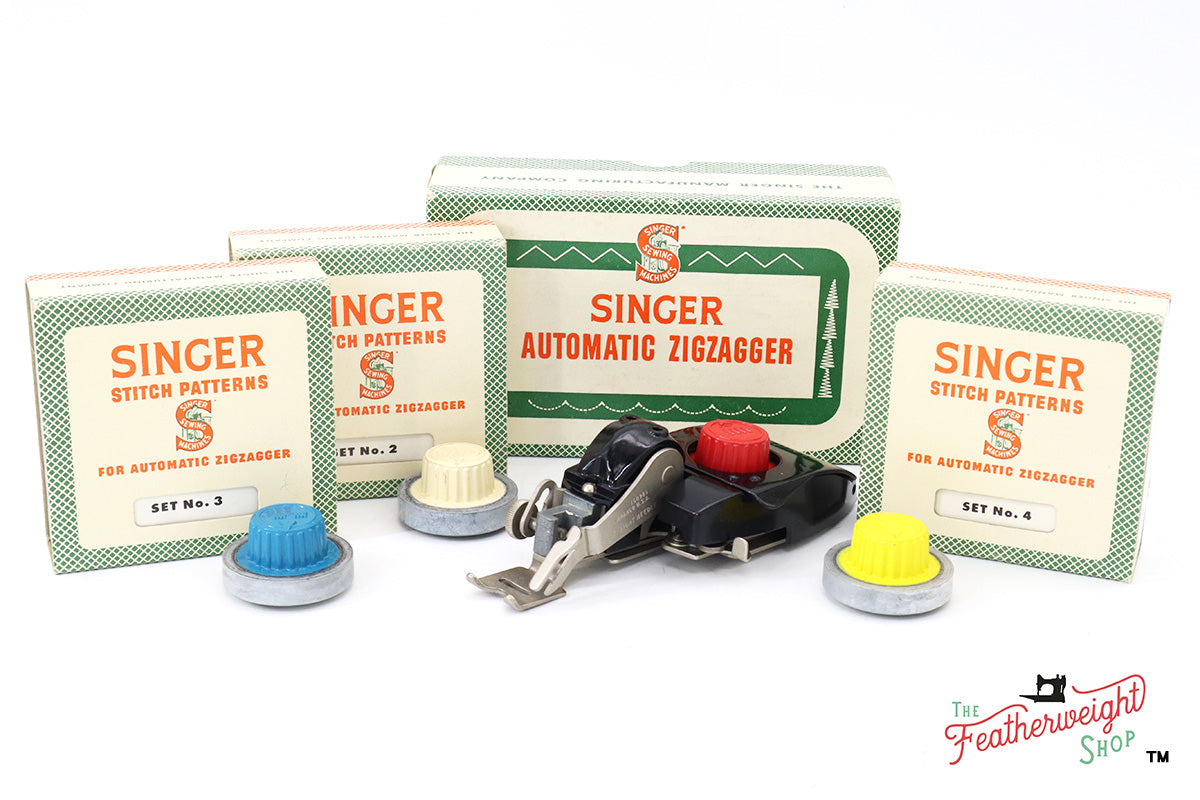 Zigzag Attachment Set, Singer Automatic - #2, #3, #4 patterns included (Vintage Original)