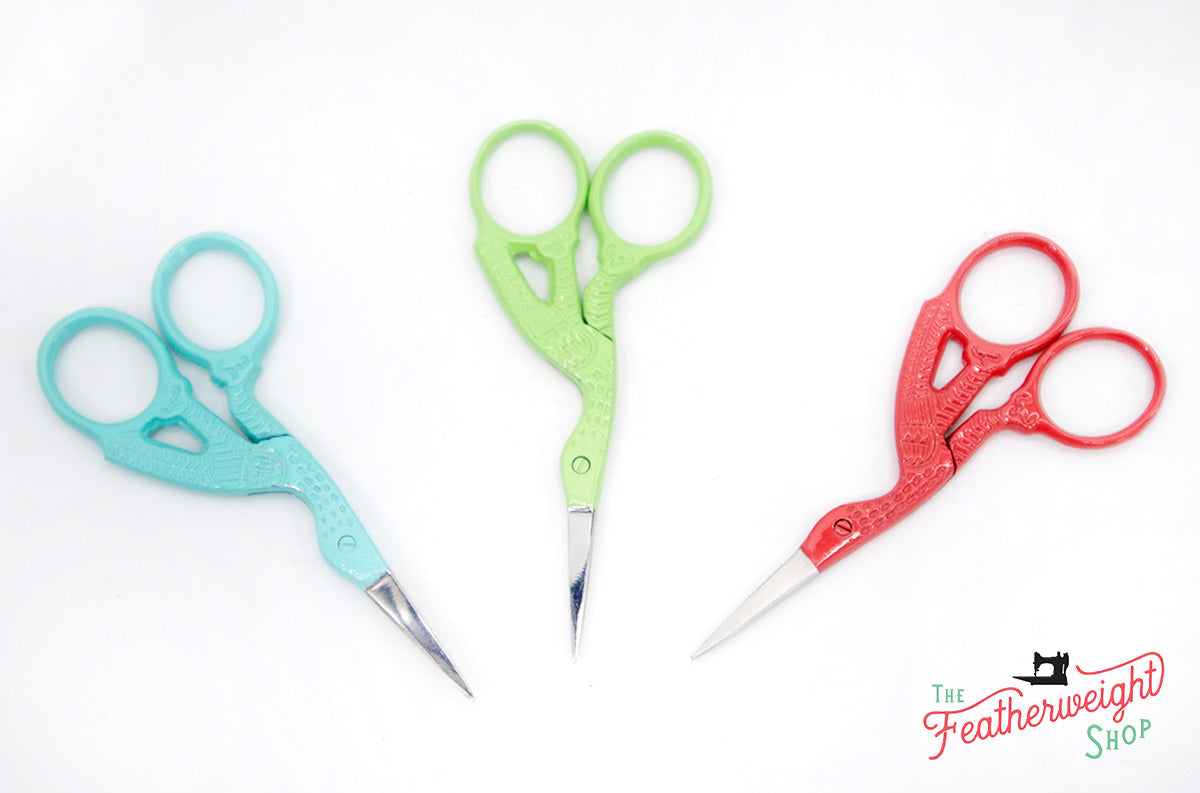 Scissors, Lori Holt Fabric Design Sewing Embroidery Scissors - STORK