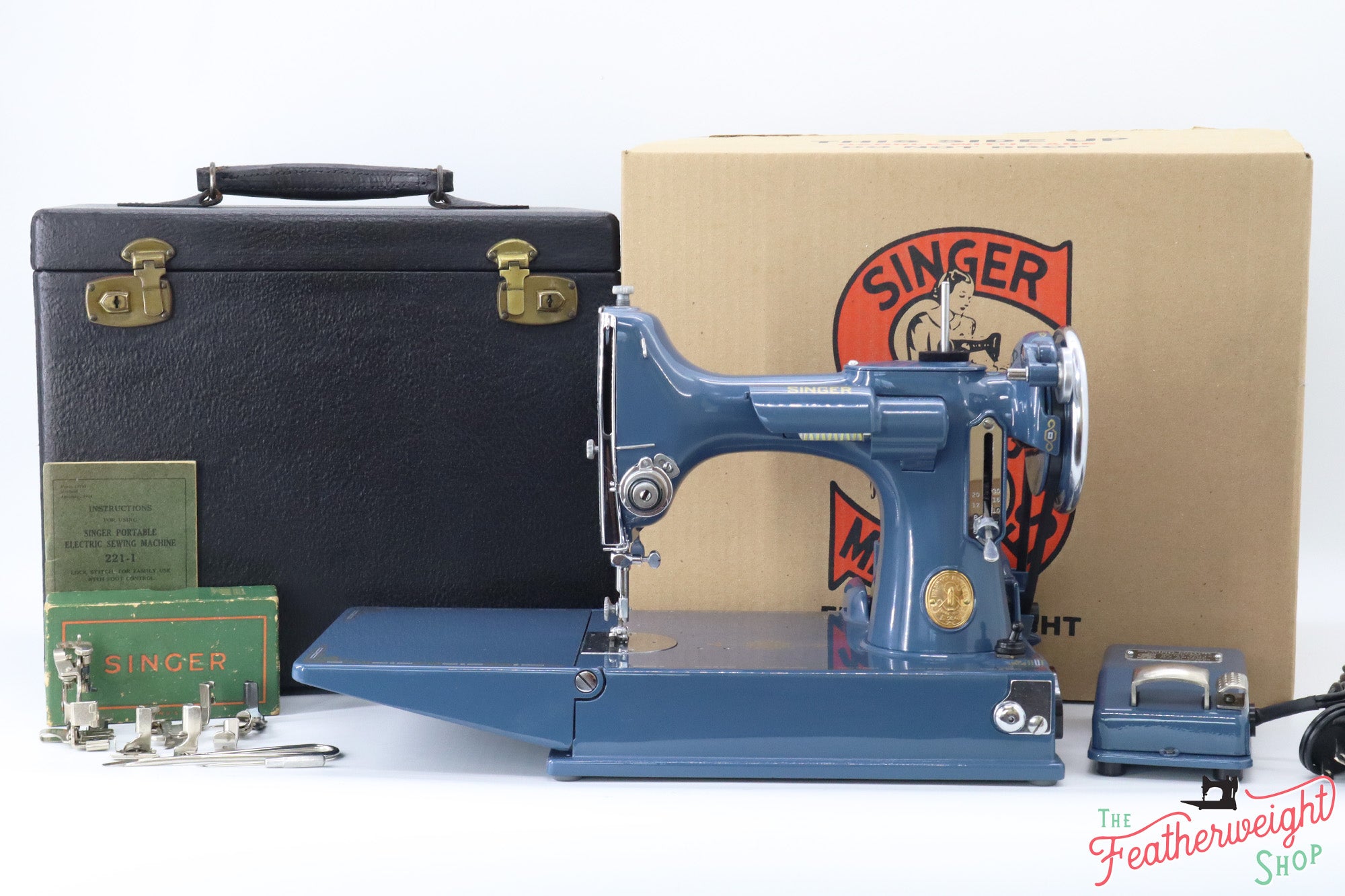 Singer Featherweight 221 Sewing Machine AD722*** - Fully Restored in Denim