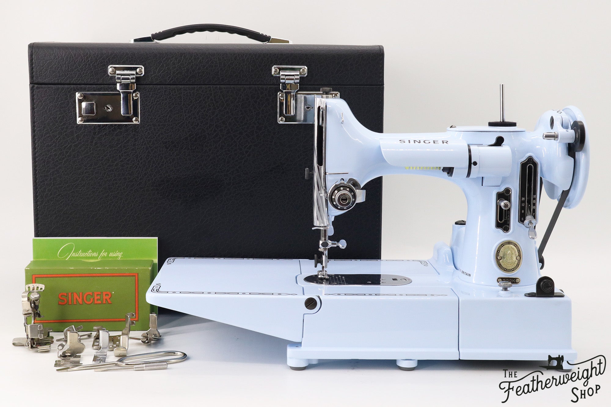 Singer Featherweight 222K Sewing Machine EK328*** - Fully Restored in 'Cinderella Blue'