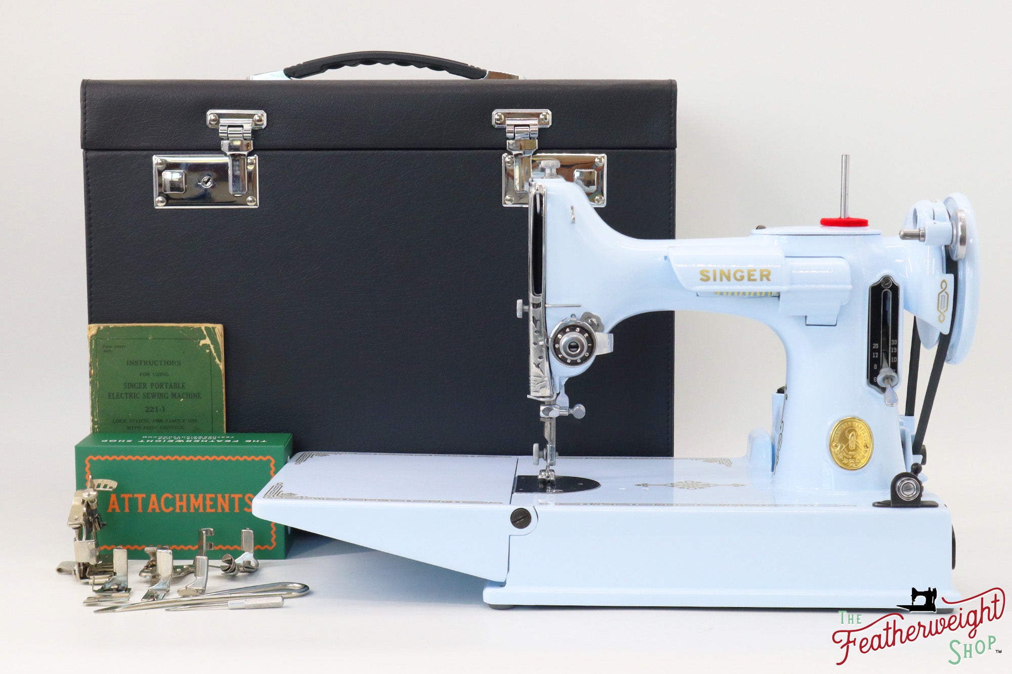 Singer Featherweight 221, AG854*** - Fully Restored in Cinderella Blue