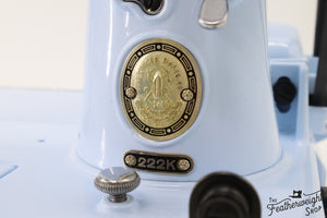 Singer Featherweight 222K Sewing Machine EK328*** - Fully Restored in 'Cinderella Blue'