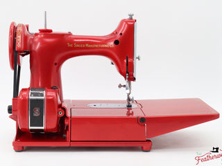 Load image into Gallery viewer, Singer Featherweight 222K Red &#39;S&#39; - ES1660** - Fully Restored in Candy Apple Red
