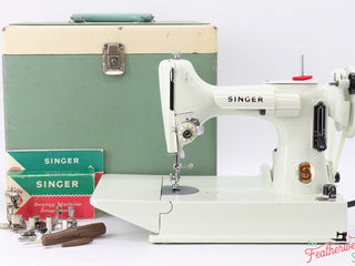 Load image into Gallery viewer, Singer Featherweight 221 Sewing Machine, WHITE EV9828**