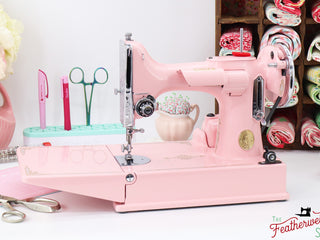 Load image into Gallery viewer, Singer Featherweight 221, AF488*** - Fully Restored in Rosy Posy Pink