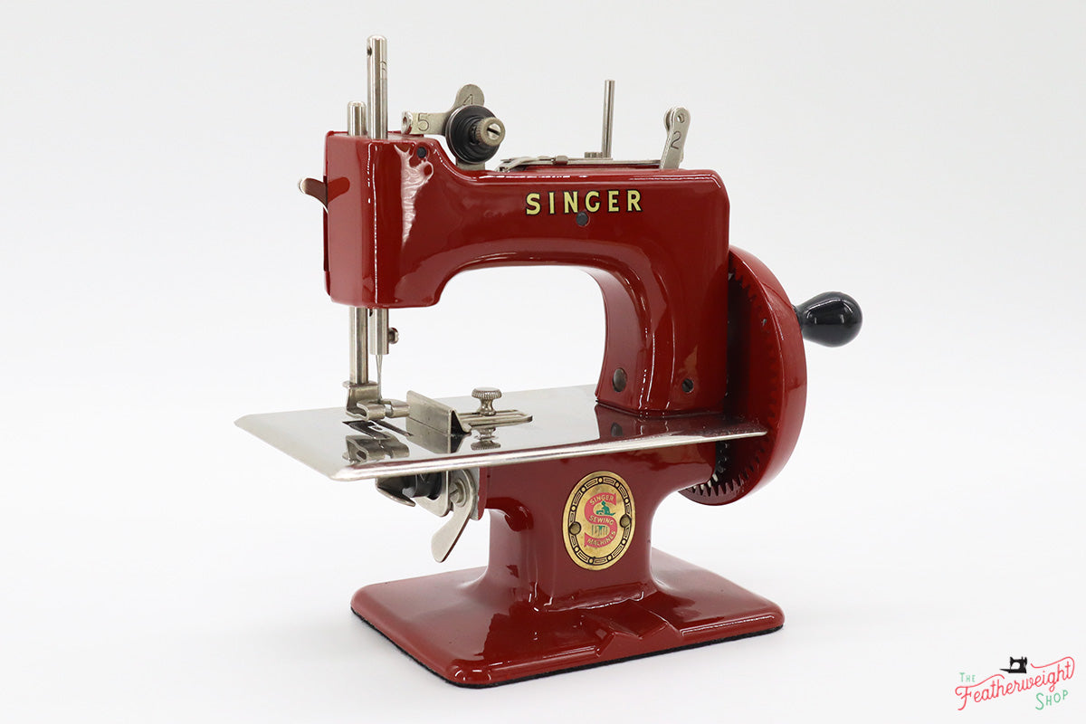 Singer Sewhandy Model 20, Red 'S' - Fully Restored in Fire Brick Red