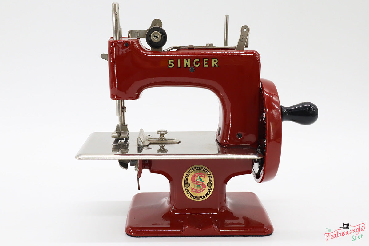 Singer Sewhandy Model 20, Red 'S' - Fully Restored in Fire Brick Red