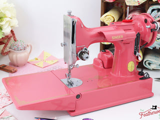 Load image into Gallery viewer, Singer Featherweight 221, AH664*** - Fully Restored in Happy Pink Grapefruit