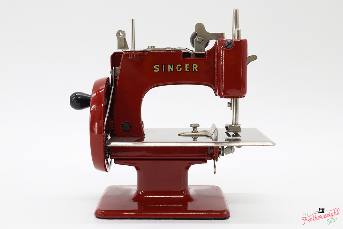 Singer Sewhandy Model 20, Red 'S' - Fully Restored in Fire Brick Red