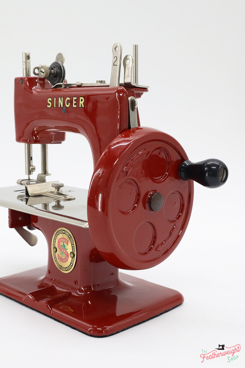 Singer Sewhandy Model 20, Red 'S' - Fully Restored in Fire Brick Red