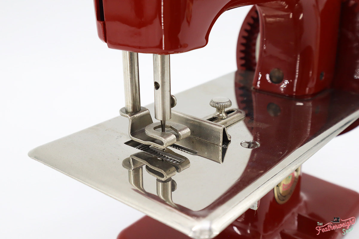 Singer Sewhandy Model 20, Red 'S' - Fully Restored in Fire Brick Red