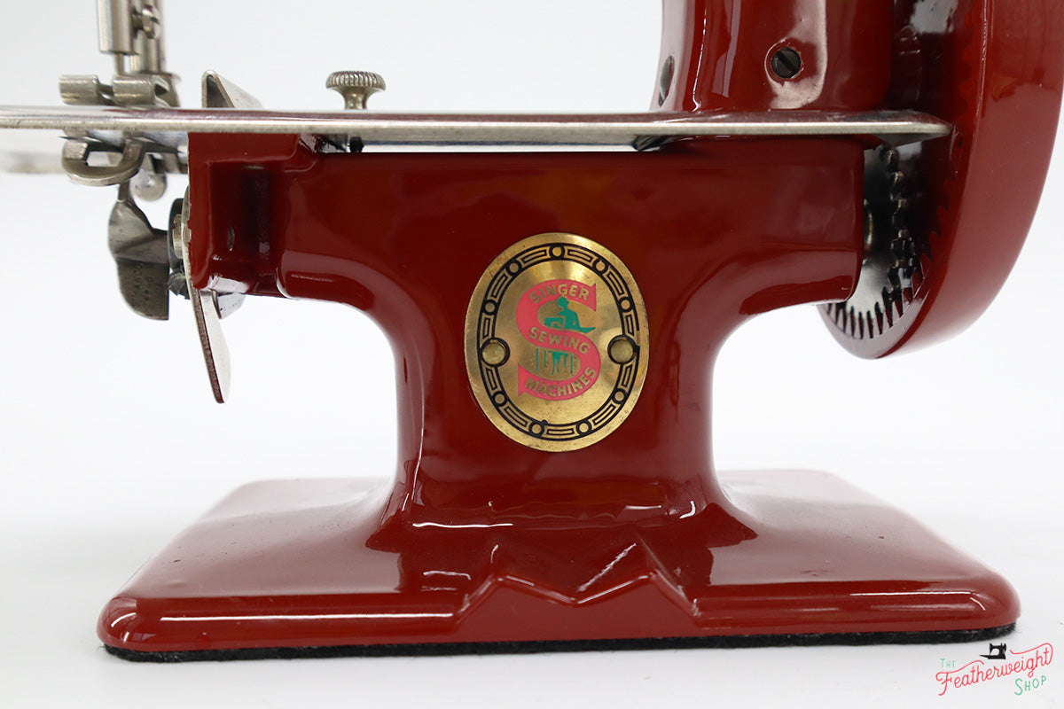 Singer Sewhandy Model 20, Red 'S' - Fully Restored in Fire Brick Red