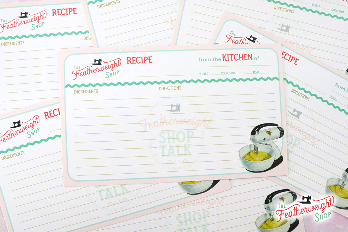 Recipe Cards, Featherweight Shop ( Two Styles Set of 24 )