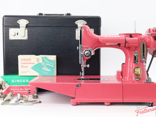Load image into Gallery viewer, Singer Featherweight 222K Sewing Machine EK631*** - Fully Restored in &#39;Happy Pink Grapefruit&#39;