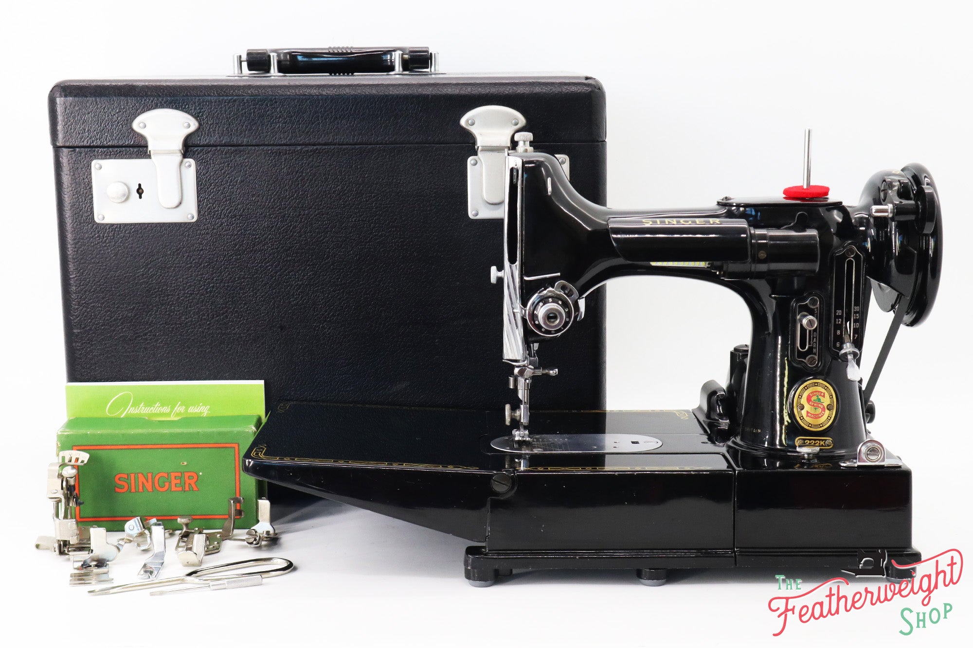 Singer Featherweight 222K Sewing Machine, RED "S" ER02235*