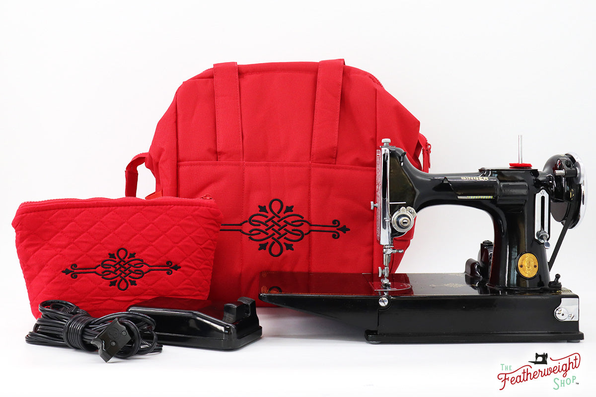 BAG, Padded TRAVEL fits Singer Featherweight 221 & 222 - RED