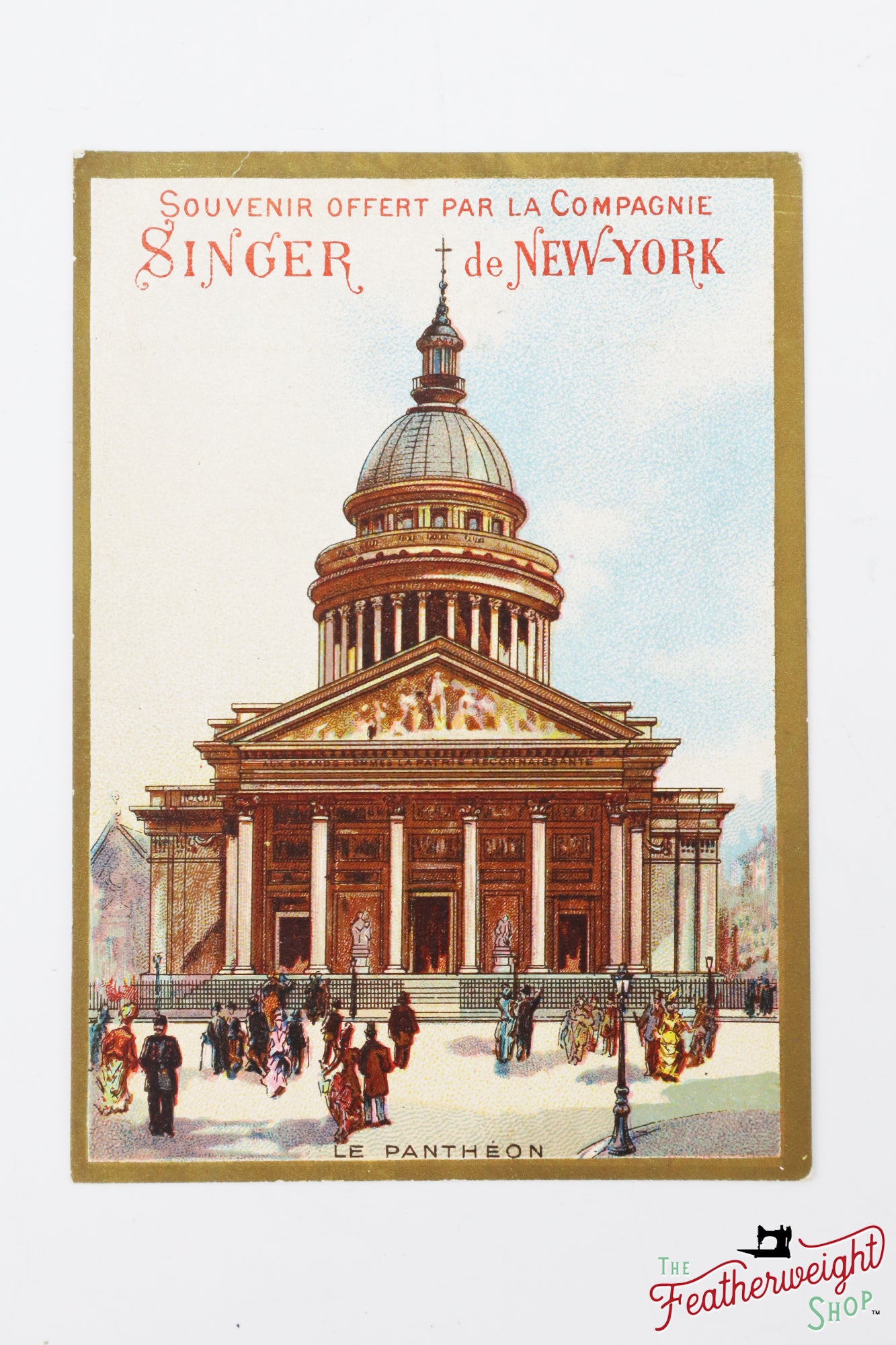 Card, Advertisement, The Pantheon, Paris - Singer (Vintage Original)
