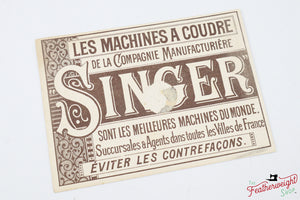Card, Advertisement, The Pantheon, Paris - Singer (Vintage Original)