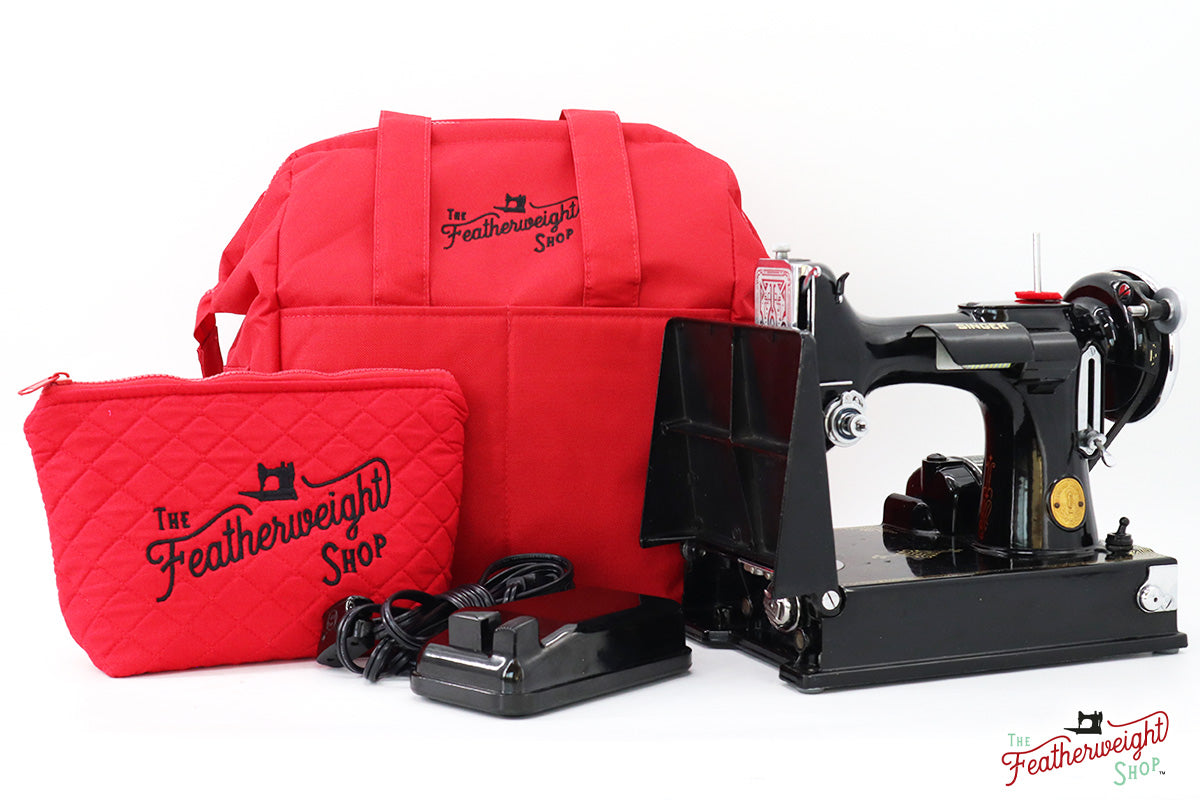 BAG, Padded TRAVEL fits Singer Featherweight 221 & 222 - RED