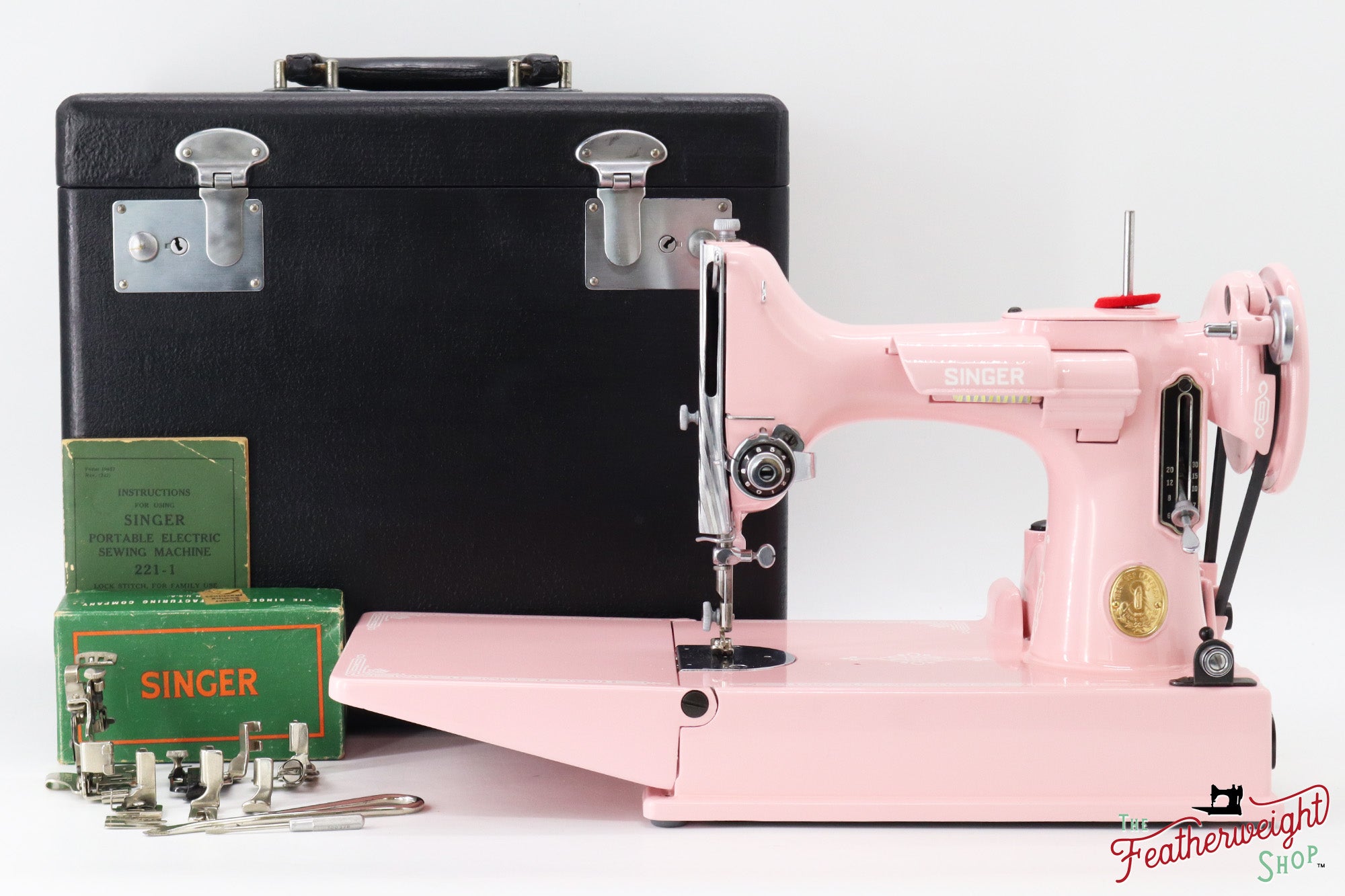 Singer Featherweight 221, AH120*** - Fully Restored in Cotton Candy Pink