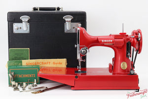 Singer Featherweight 221, AH318*** - Fully Restored in Candy Apple Red