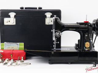 Load image into Gallery viewer, Singer Featherweight 222K Red &#39;S&#39; - ES1672** - 1960, Original Purchase Receipt!