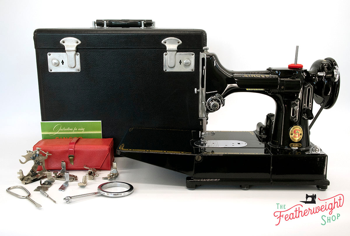 Singer Featherweight 222K Sewing Machine, RED 