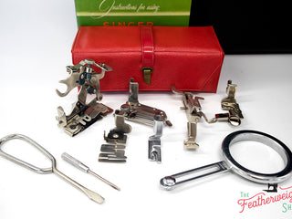 Load image into Gallery viewer, Singer Featherweight 222K Sewing Machine, RED &quot;S&quot; ER9006**