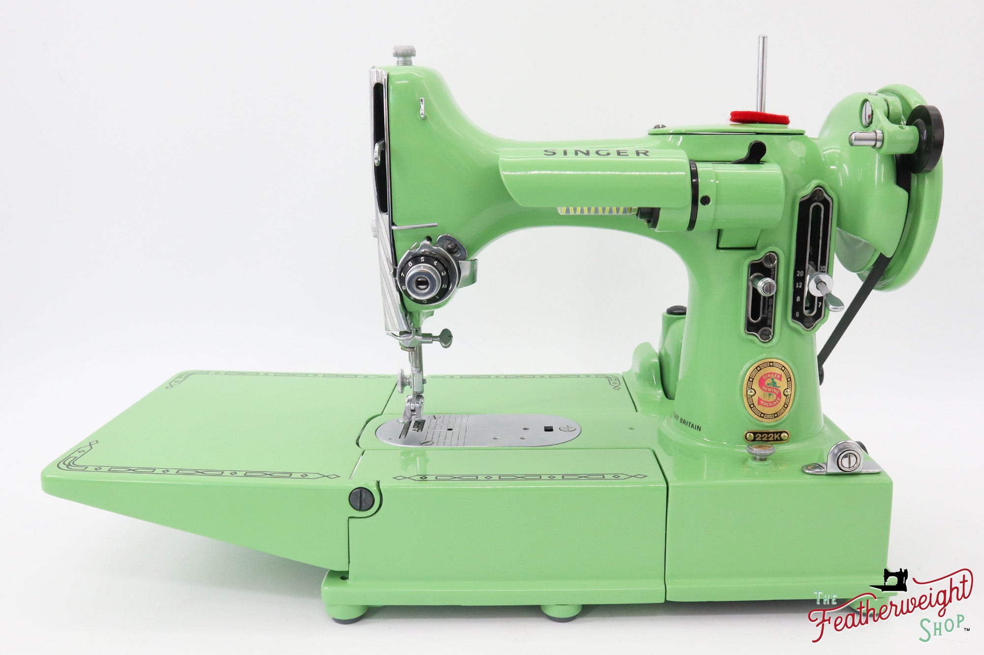 Singer Featherweight 222K Red 'S' - ES166*** - Fully Restored in Art Deco Green