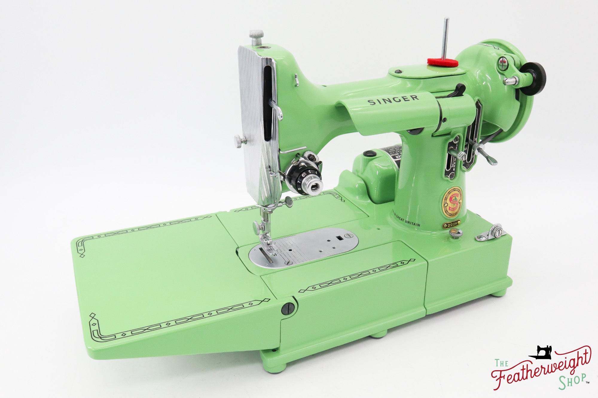 Singer Featherweight 222K Red 'S' - ES166*** - Fully Restored in Art Deco Green