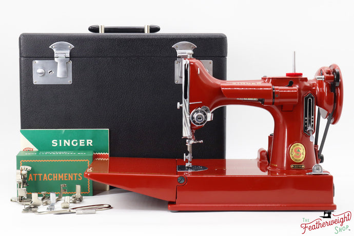 Singer Featherweight 221K, Red 'S', ES173*** - Fully Restored in Brick Red