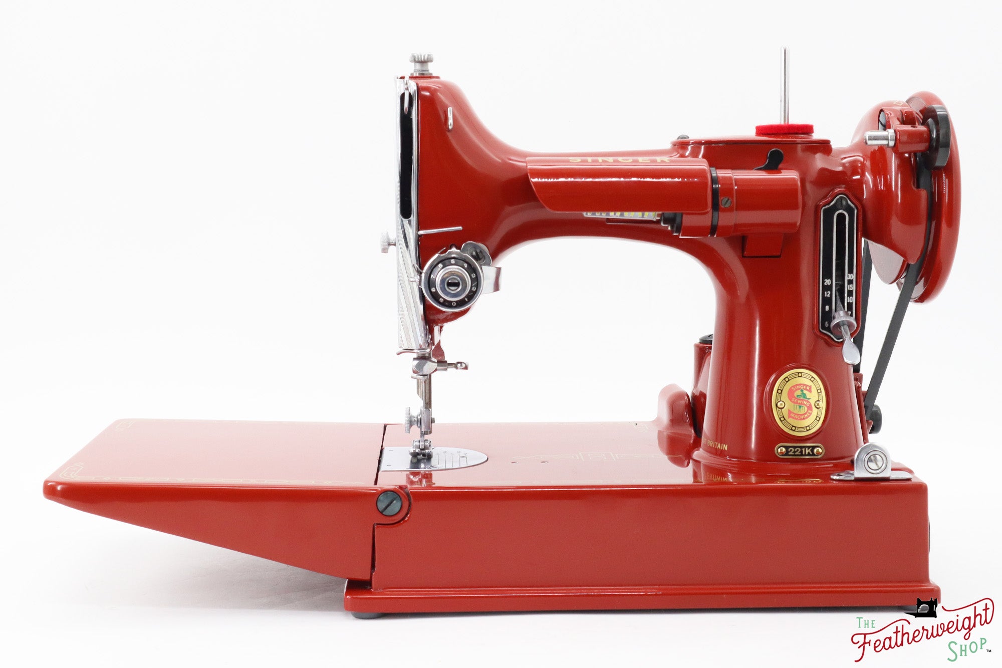 Singer Featherweight 221K, Red 'S', ES173*** - Fully Restored in Brick Red