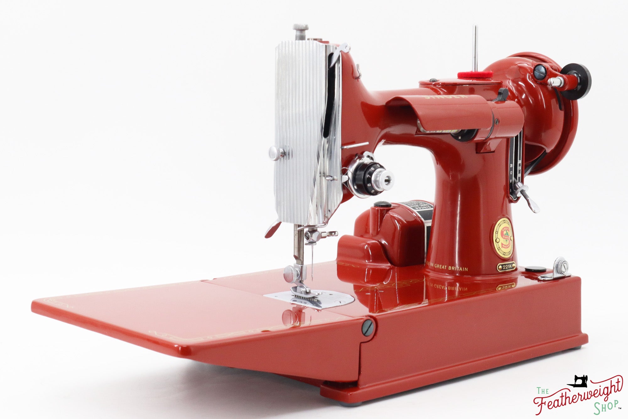 Singer Featherweight 221K, Red 'S', ES173*** - Fully Restored in Brick Red