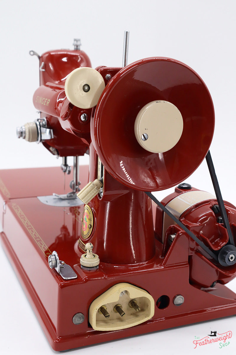 Singer Featherweight 221J Sewing Machine JE159*** - Fully Restored in 'Fire Brick Red'