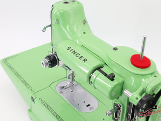 Load image into Gallery viewer, Singer Featherweight 222K Red &#39;S&#39; - ES166*** - Fully Restored in Art Deco Green