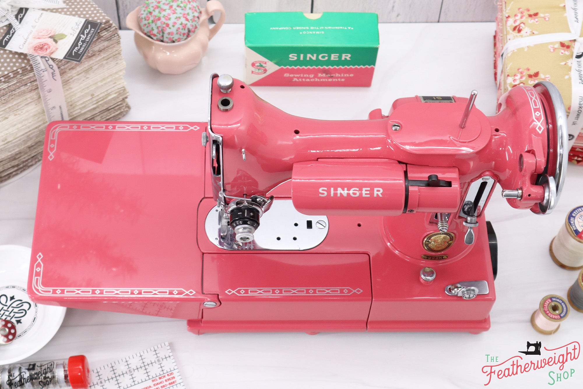 Singer Featherweight 222K Sewing Machine EK631*** - Fully Restored in 'Happy Pink Grapefruit'