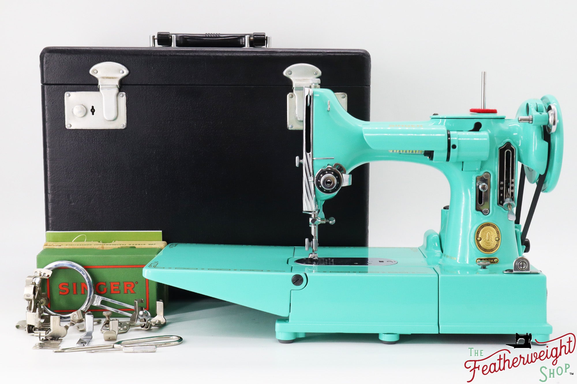 Singer Featherweight 222K, EJ2678** - Fully Restored in Caribbean Sea Green