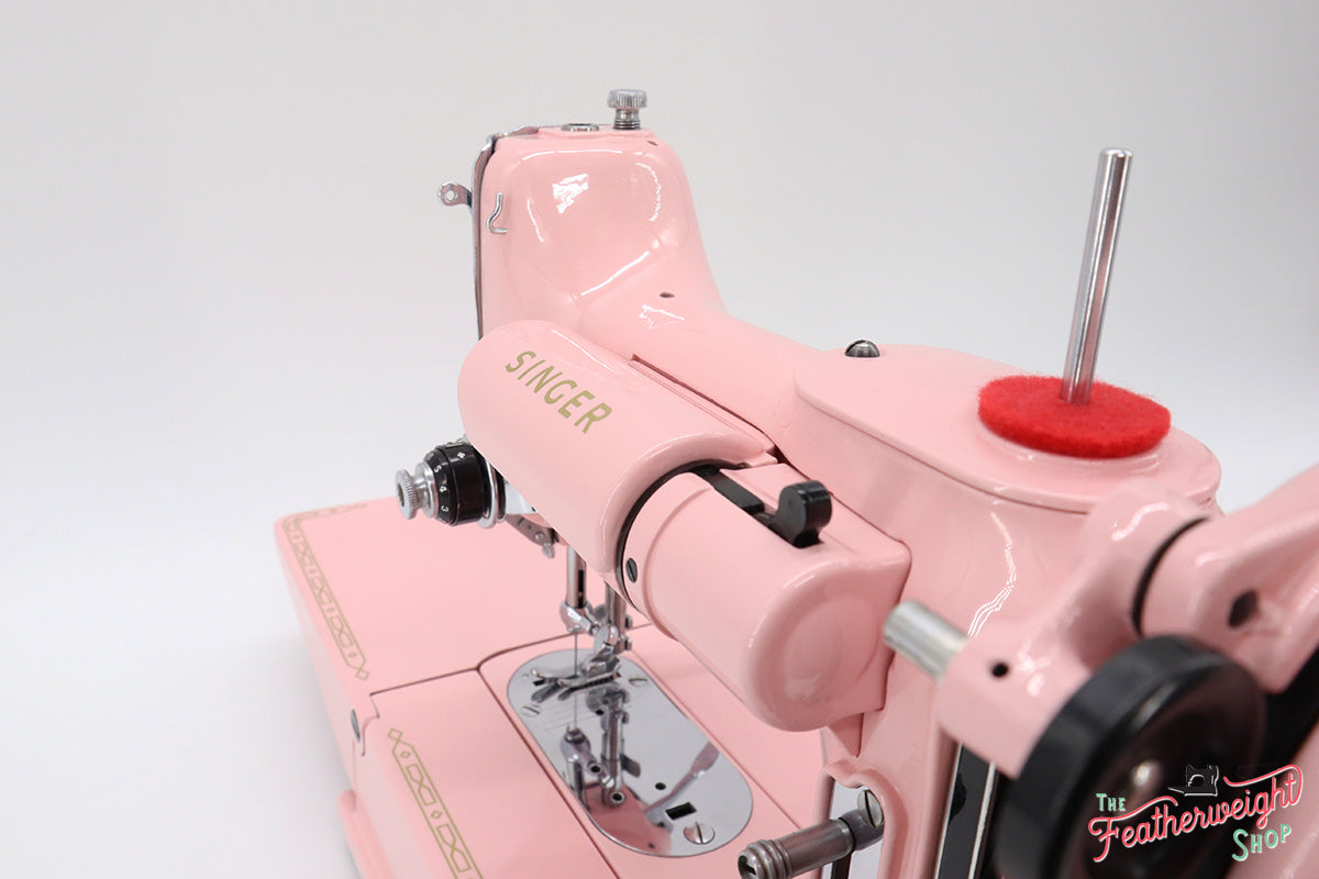 Singer Featherweight 222K Sewing Machine EN1365** - Fully Restored in Strawberry Cream